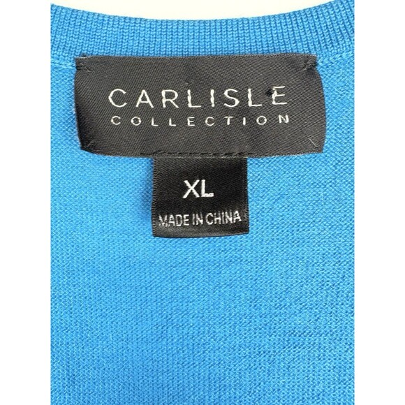 Women's Carlisle Collection 100% Cashmere Sleeveless Blouse Teal Luxury Size XL - Picture 4 of 6